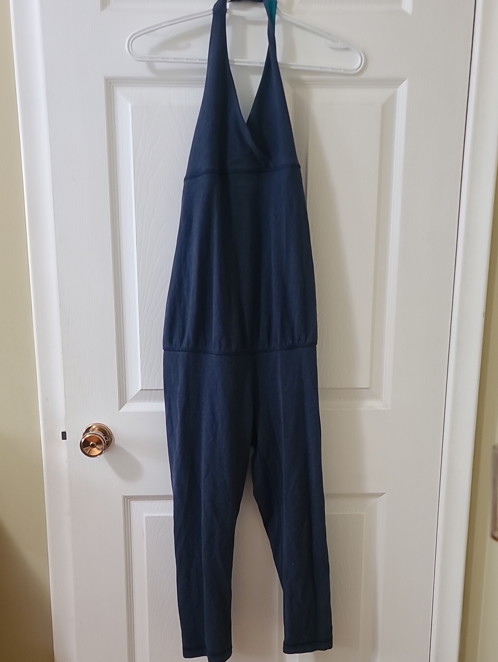 Lululemon Fitted Halter Jumpsuit Navy Blue Built In Bra Size 6